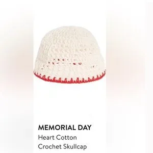 Memorial Day heart cotton crochet scullcap size 1 Memorial Day Women main image 2